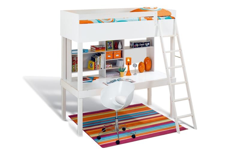 Mezza lit mezzanine bureau étagère Mezza lit mezzanine bureau étagère
