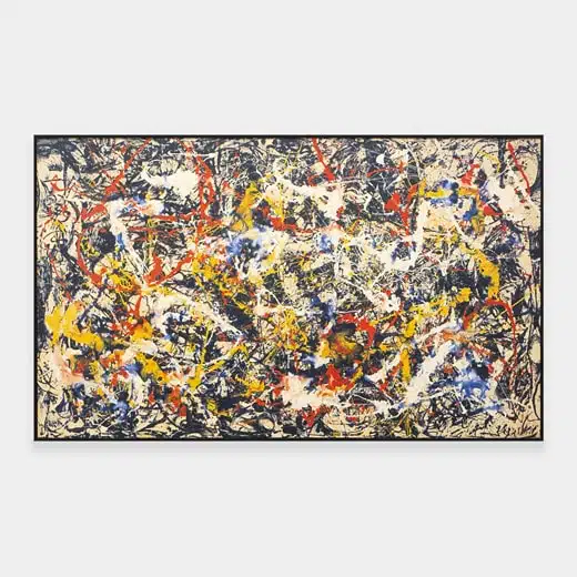 Deux tableaux tendances de Jackson Pollock et Jasper Johns Deux tableaux tendances de Jackson Pollock et Jasper Johns