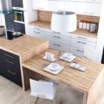 Déco cuisine noir blanc bois