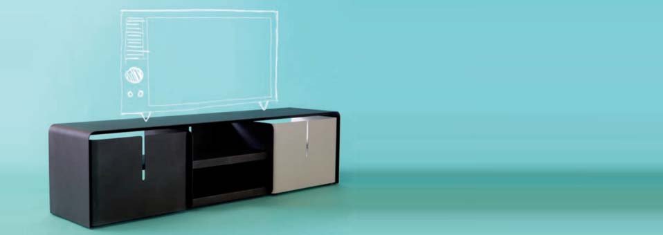 matière grise meuble TV Barber Luc Jozancy