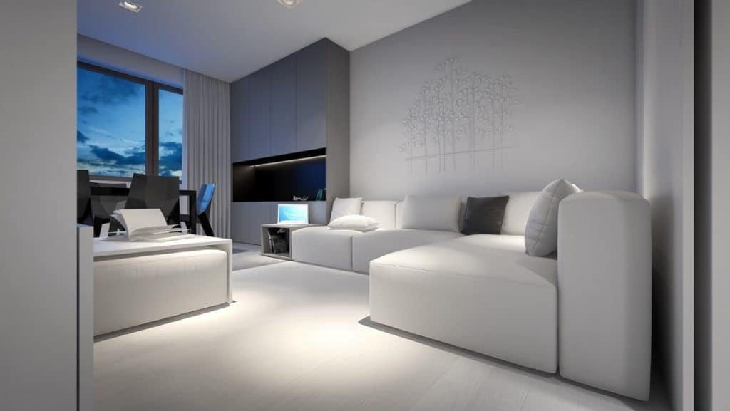 Décor minimaliste et des jeux de lumières