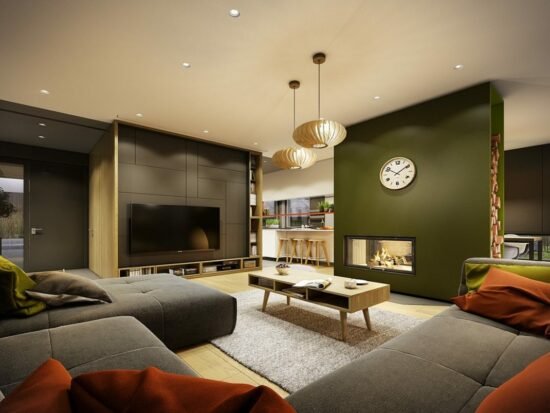 maison contemporaine aux couleurs automnales