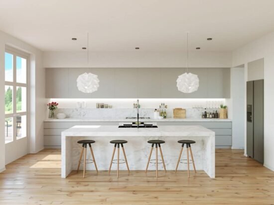 cuisines grises et blanches