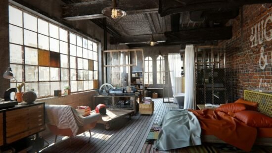décorer les murs d’une chambre briques apparentes