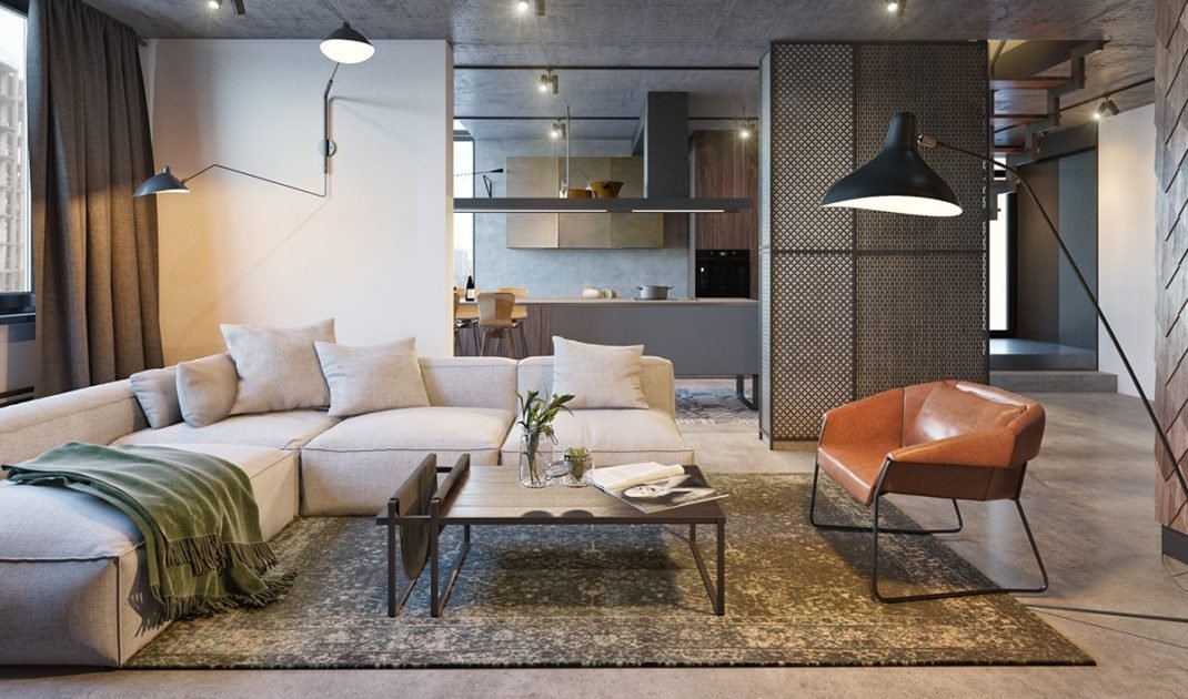 Nuances de gris intérieur industriel graphique