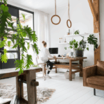 La chambre propose aussi une décoration industrielle blanche