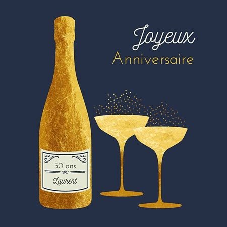 carte déco d’anniversaire dorée pour être au top de la tendance