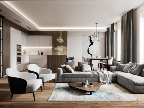 Visite d’un appartement au style glamour moderne sophistiqué