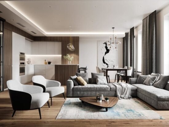 Visite d’un appartement au style glamour moderne sophistiqué