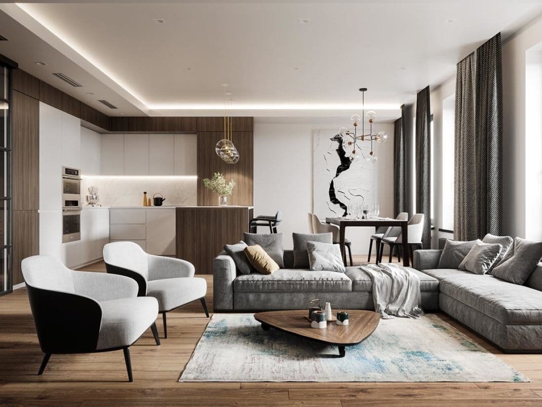Visite d’un appartement au style glamour moderne sophistiqué