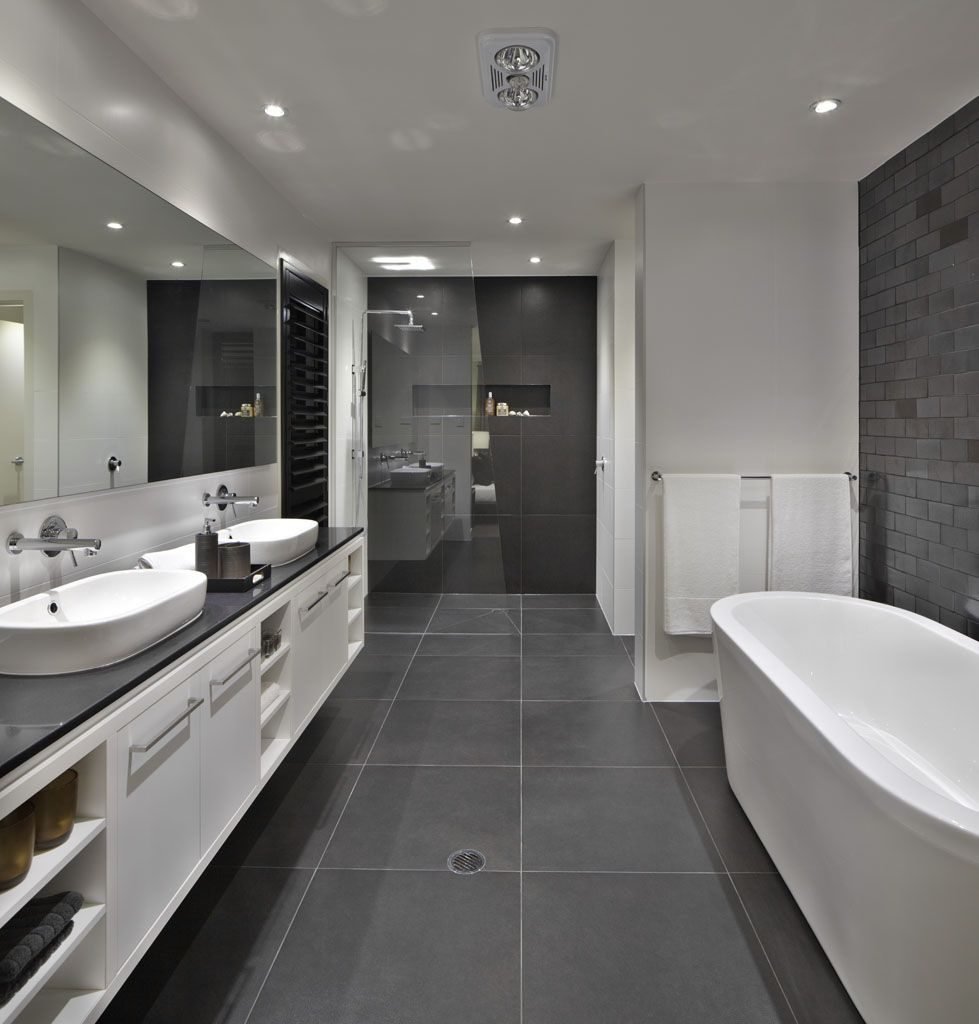 Salle de bain grise les sols Salle de bain grise les sols