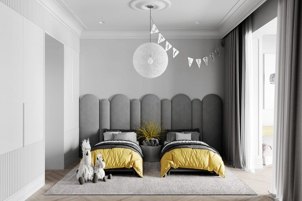 chambres à la décoration d'intérieur néoclassique