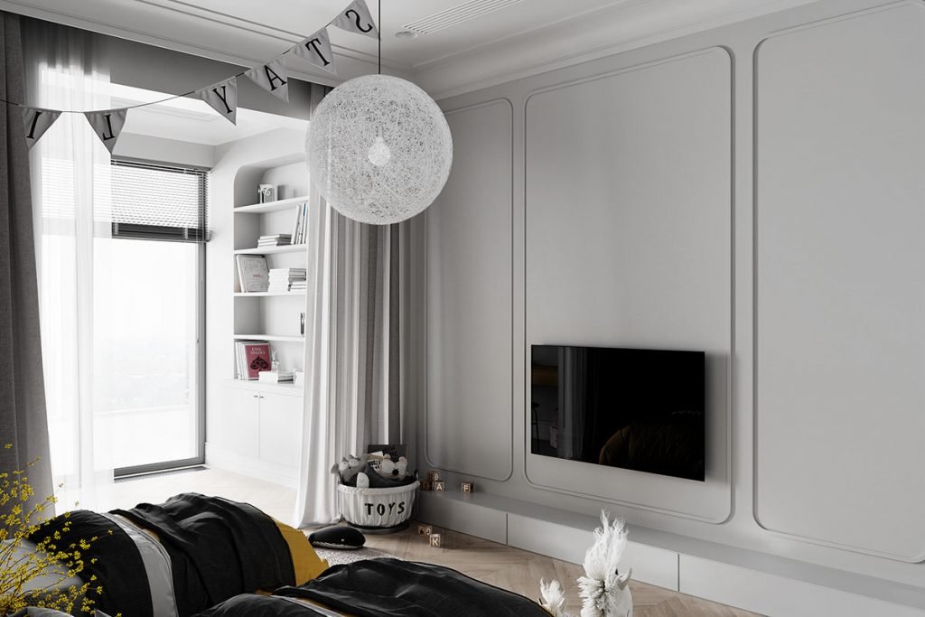 chambres à la décoration d'intérieur néoclassique