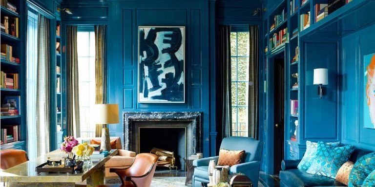 décoration bleu paon