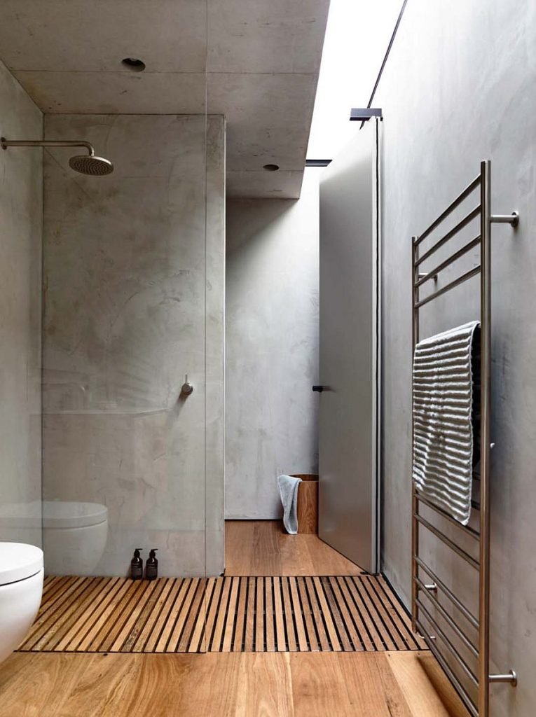douche béton décoratif