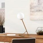 lampe boule en metal or