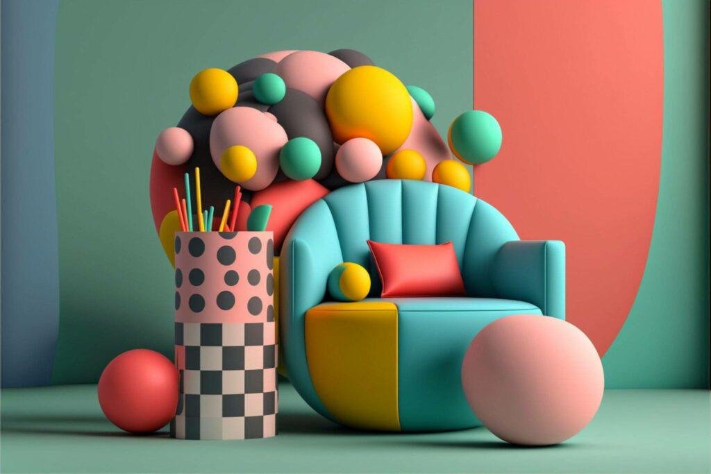 Le style Memphis est réapparu dans le design d'intérieur moderne Le style Memphis est réapparu dans le design d'intérieur moderne