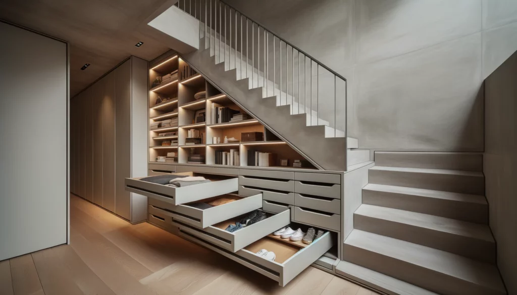 Aménager un espace de rangement sous l'escalier Aménager un espace de rangement sous l'escalier
