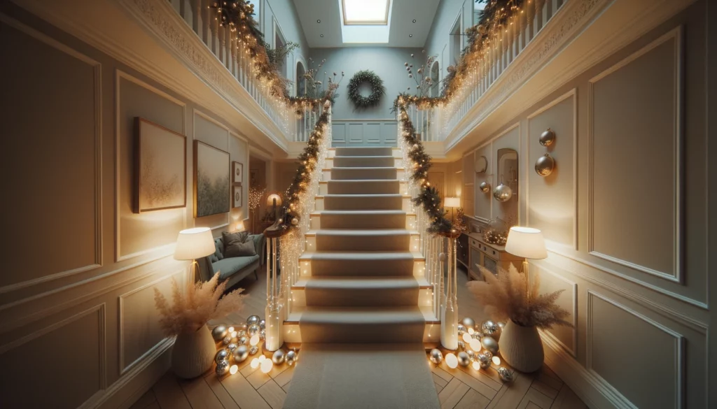 Décoration d'escalier pour Noël Décoration d'escalier pour Noël