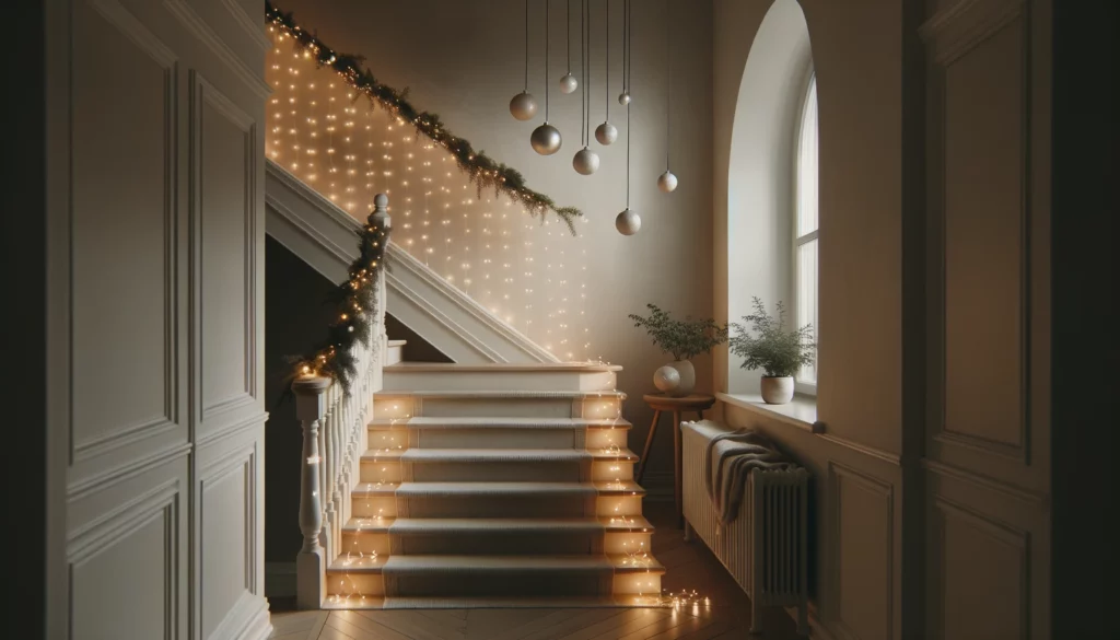 Décorer la descente d'escalier pour Noël Décorer la descente d'escalier pour Noël