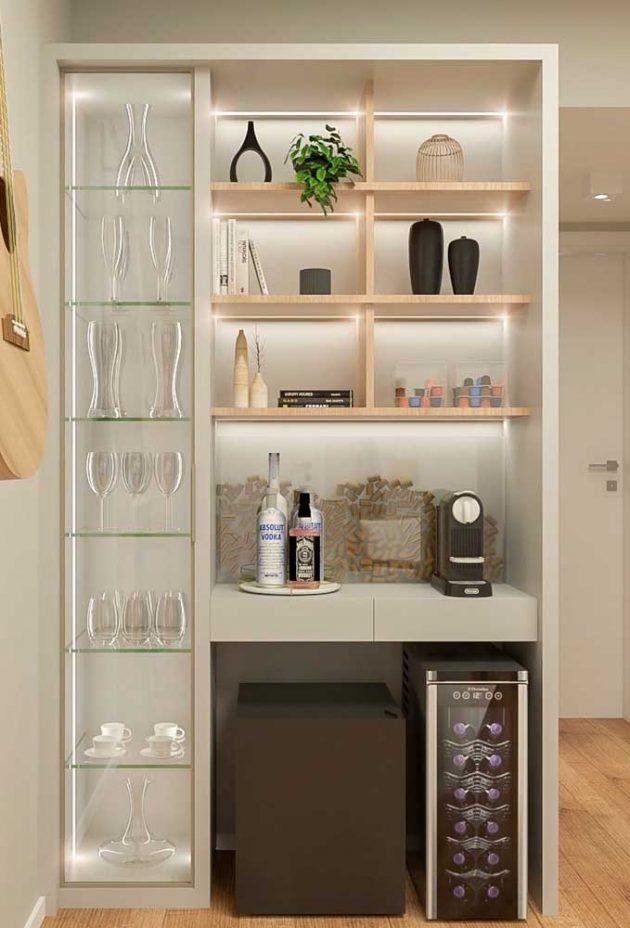 Verticaliser les décorations pour le coin café si nécessaire avec des étagères Verticaliser les décorations pour le coin café si nécessaire avec des étagères