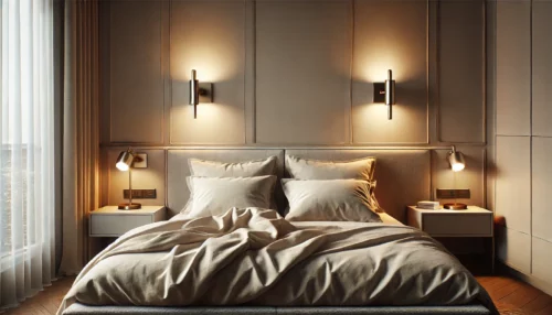 lampes dans une chambre à coucher