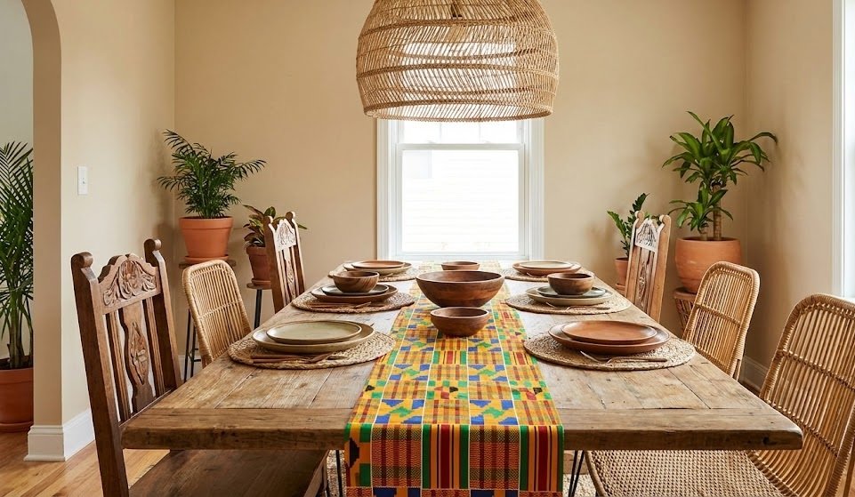 salle à manger de style Afrohemian