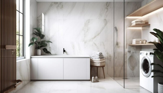 Panneau mural salle de bain rénover sans gros travaux avec ByMyDeco