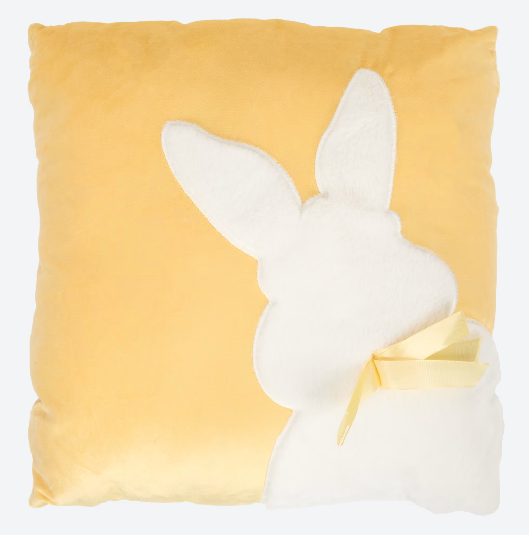Coussin lapin pâques action jaune