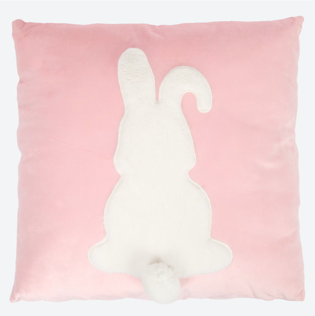 Coussin lapin pâques action rose