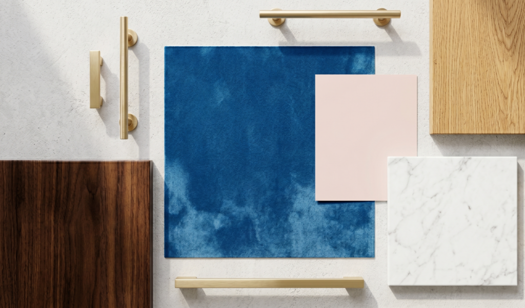Moodboard palette bleu céruléen Moodboard palette bleu céruléen