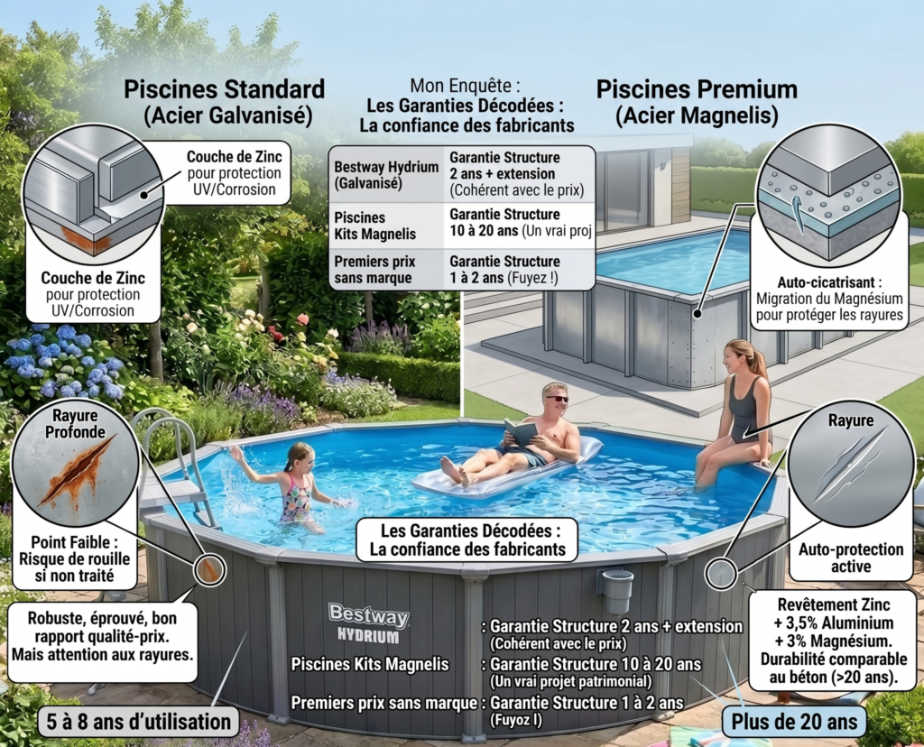 comparatif piscine en acier Acier galvanisé ou acier Magnelis comparatif piscine en acier Acier galvanisé ou acier Magnelis